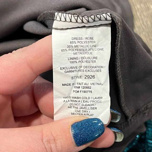 Isobella & Chloe Girls Metallic Dress Side Tie Sleeveless A-Line Green Size 6 - Picture 3 of 4